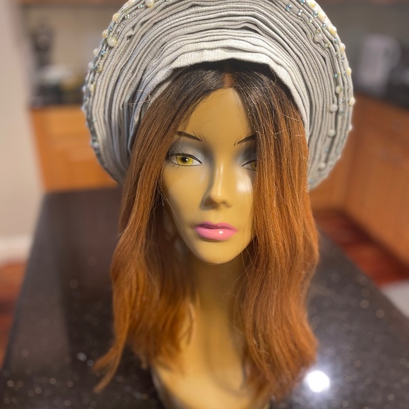 African Aso Oke head wrap (Auto Gele) - Picture 5 of 6
